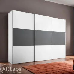 Moderano Schiebetürenschrank Primo AW Alpinweiss, Vulkan Best