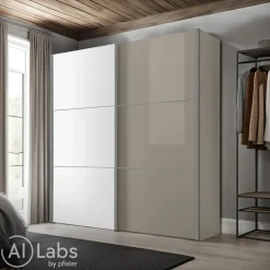 Moderano Schiebetürenschrank Primo-Glas SN Sand Clearance