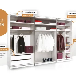 Moderano Schiebetürenschrank Primo-Glas AW Alpinweiss Discount
