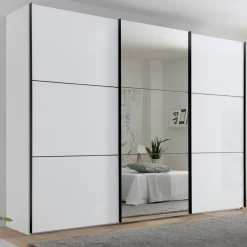 Moderano Schiebetürenschrank Primo-Glas AW Alpinweiss Discount