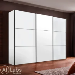 Moderano Schiebetürenschrank Primo-Glas AW Alpinweiss Discount