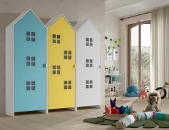 JAXX Schrank Casami blau, gelb, weiss New