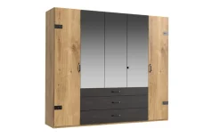 MID.YOU Schrank Detroit-201 eichefarbig, graphitschwarz Sale