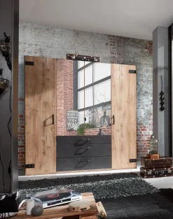 MID.YOU Schrank Detroit-201 eichefarbig, graphitschwarz Online