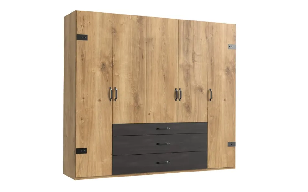 MID.YOU Schrank Detroit-201 eichefarbig, graphitschwarz Online