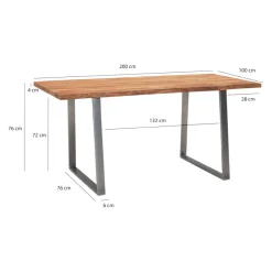 MID.YOU Schreibtisch Akazie hellbraun Discount