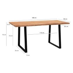 MID.YOU Schreibtisch Akazie hellbraun Clearance
