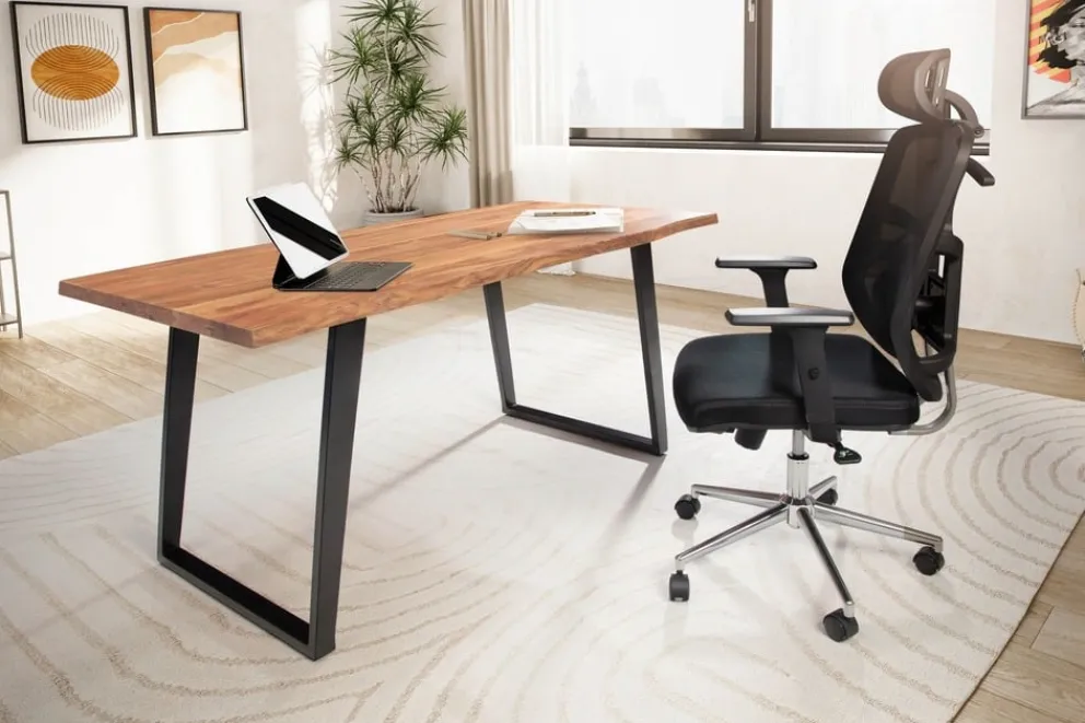 MID.YOU Schreibtisch Akazie hellbraun New