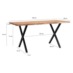 MID.YOU Schreibtisch Akazie hellbraun Sale