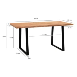 MID.YOU Schreibtisch Akazie hellbraun Outlet