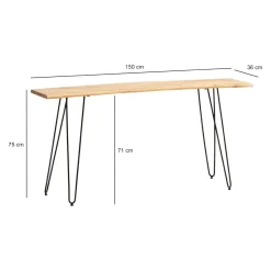 MID.YOU Schreibtisch Akazie braun New