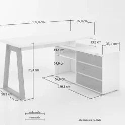Stylife Schreibtisch First-105 eichefarbig, weiss Discount