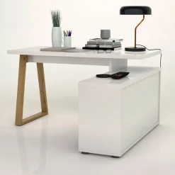 Stylife Schreibtisch First-105 eichefarbig, weiss Discount