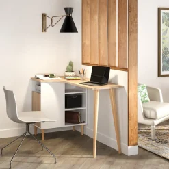 Temahome Schreibtisch Nook eichefarbig, weiss Best