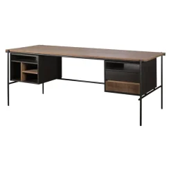 Ethnicraft Schreibtisch Oscar braun, schwarz
