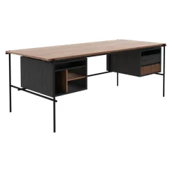 Ethnicraft Schreibtisch Oscar braun, schwarz
