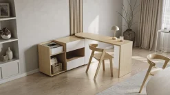 Temahome Schreibtisch Tango-105 eichefarbig, weiss Clearance