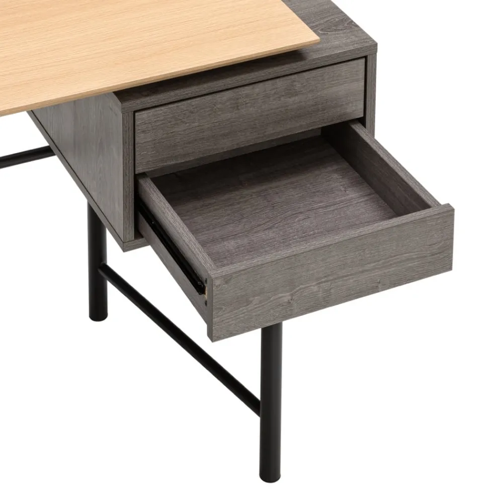 BYYU Schreibtisch Widmer-105 eichefarbig, grau Online