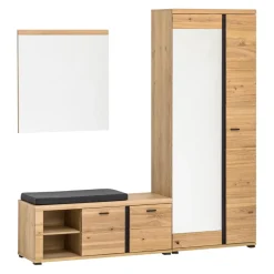 Linea Natura Schuhbank Sonos eichefarbig, eschefarbig, schwarz Best