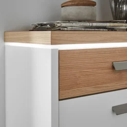 Dieter Knoll Schuhschrank Arco eichefarbig, weiss Clearance