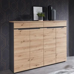 Voleo Schuhschrank Detroit eichefarbig, graphitgrau Online