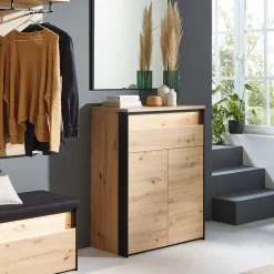 Voleo Schuhschrank Edra eichefarbig, schwarz Discount