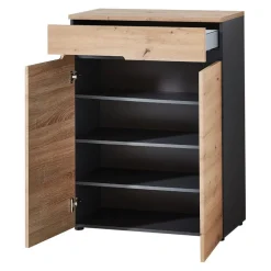 Voleo Schuhschrank Memphis eichefarbig, graphitgrau Sale
