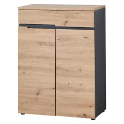 Voleo Schuhschrank Memphis eichefarbig, graphitgrau Sale
