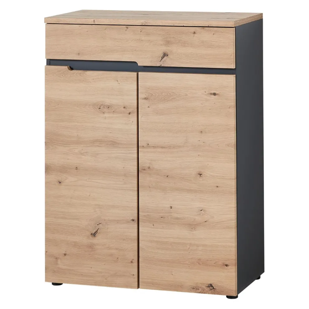 Voleo Schuhschrank Memphis eichefarbig, graphitgrau Sale