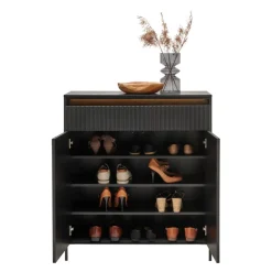 Hom'In Schuhschrank Noto schwarz Outlet