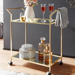 MID.YOU Servierwagen Glas gold