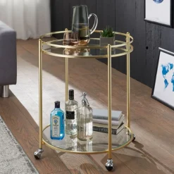 MID.YOU Servierwagen Rund gold
