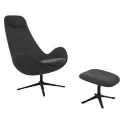 FLEXLUX Sessel Ghost High Kat. 2, Super Velvet 2376 Silver Grey Hot