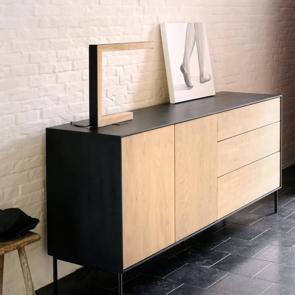 Ethnicraft Sideboard Blackbird eichefarbig, schwarz
