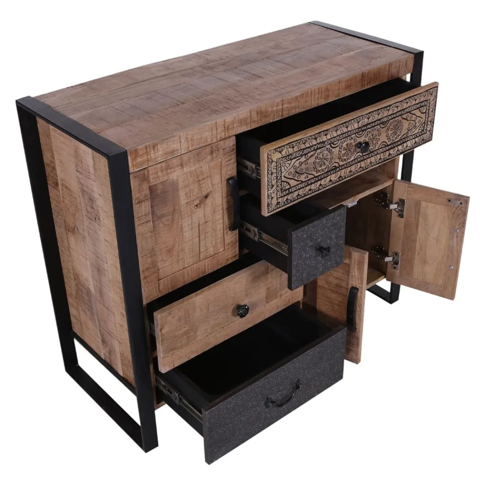 Ambia Home Sideboard Cortina braun, dunkelgrau, mangofarbig Hot