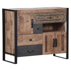 Ambia Home Sideboard Cortina braun, dunkelgrau, mangofarbig Hot