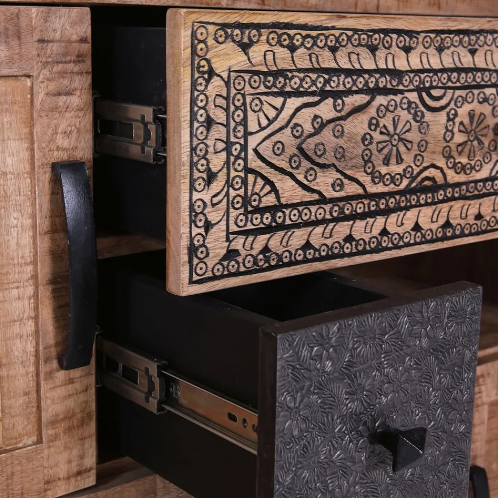 Ambia Home Sideboard Cortina braun, dunkelgrau, mangofarbig Hot