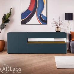 Lago Sideboard 36E8 blu scuro, eichefarbig Outlet