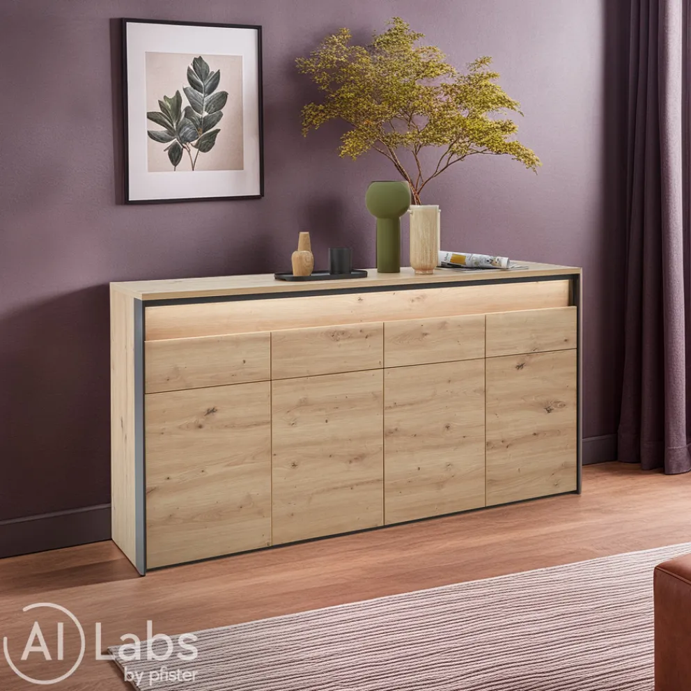 Voleo Sideboard Edra eichefarbig, schwarz New