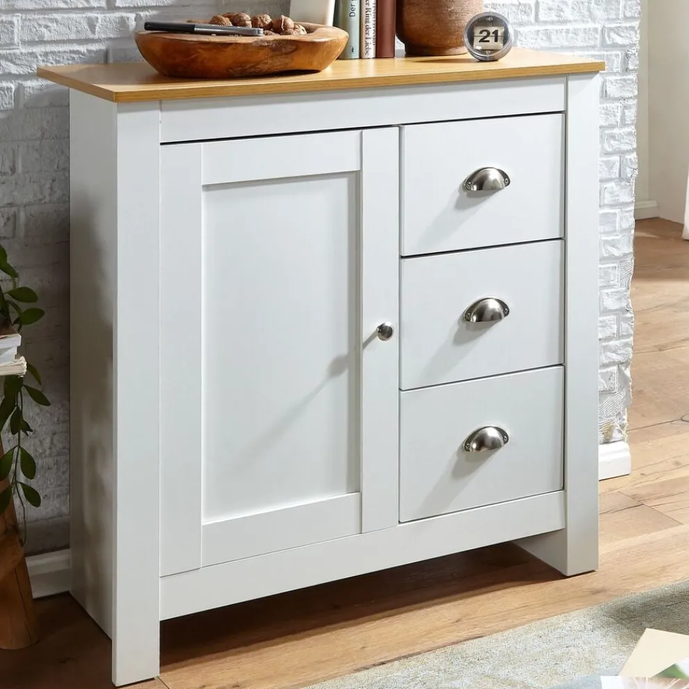 MID.YOU Sideboard Eiche weiss Clearance