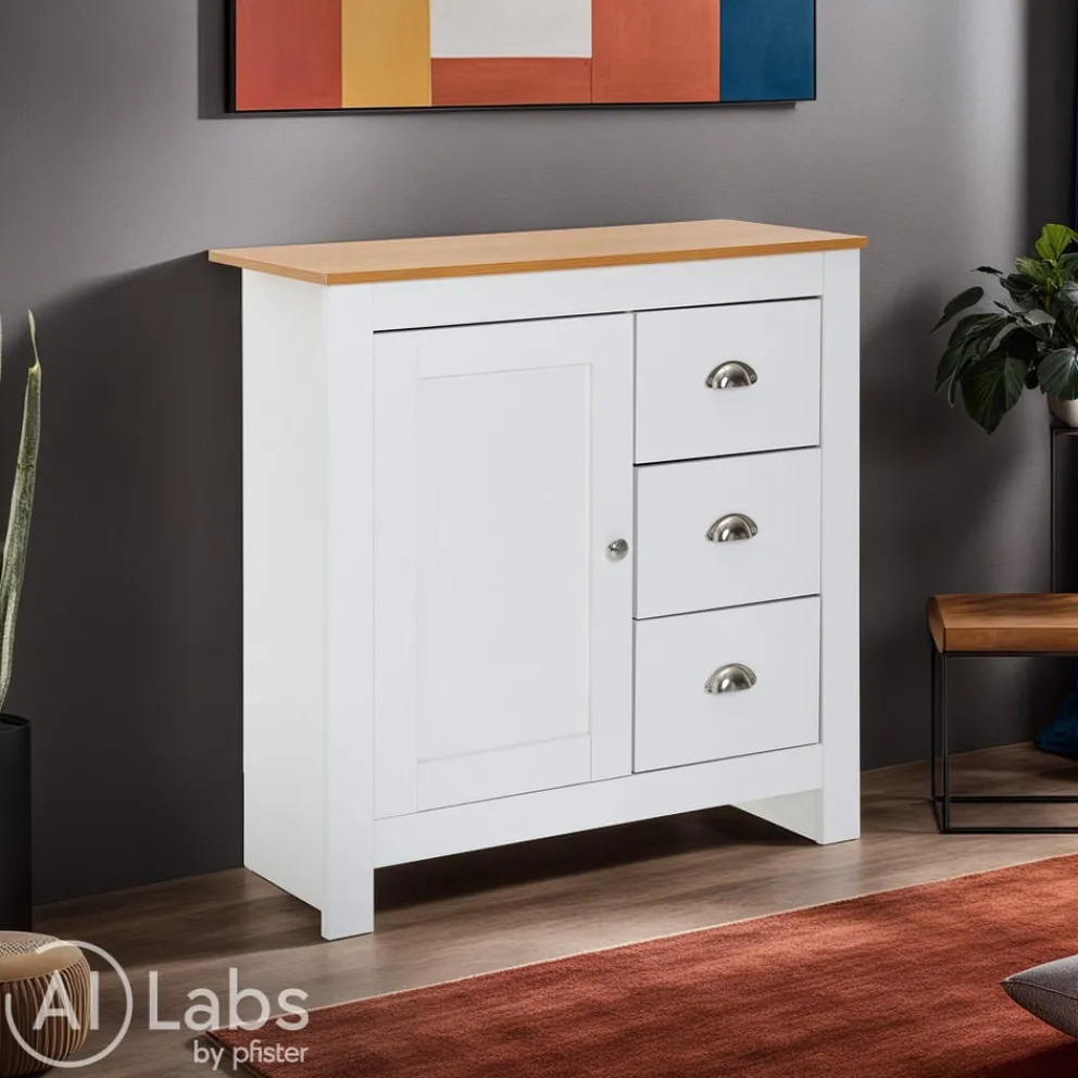 MID.YOU Sideboard Eiche weiss Clearance