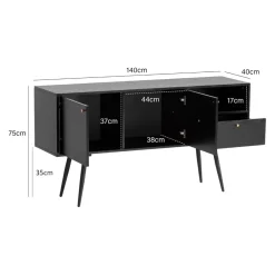 MID.YOU Sideboard Eiche Dekor schwarz Best