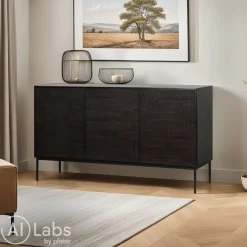 Ethnicraft Sideboard Grooves schwarz Clearance