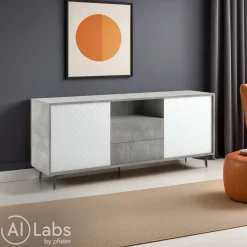 Sikelia Sideboard Living betongrau, weiss Discount