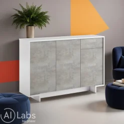 Sikelia Sideboard Living betongrau, weiss Sale