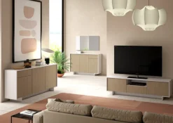 Sikelia Sideboard Living sandbraun, weiss Outlet