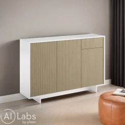 Sikelia Sideboard Living sandbraun, weiss Outlet