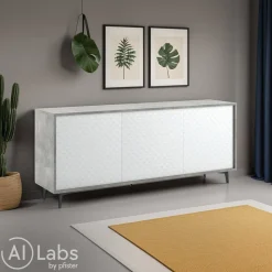 Sikelia Sideboard Living betongrau, weiss New
