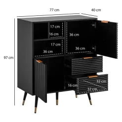 MID.YOU Sideboard Modern schwarz New