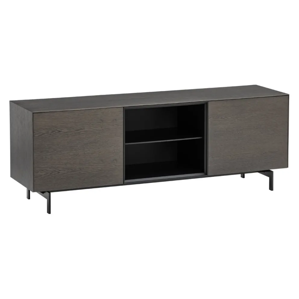 Piure Sideboard Nex E02 Eiche grey, Mattlack P43 Coal Hot